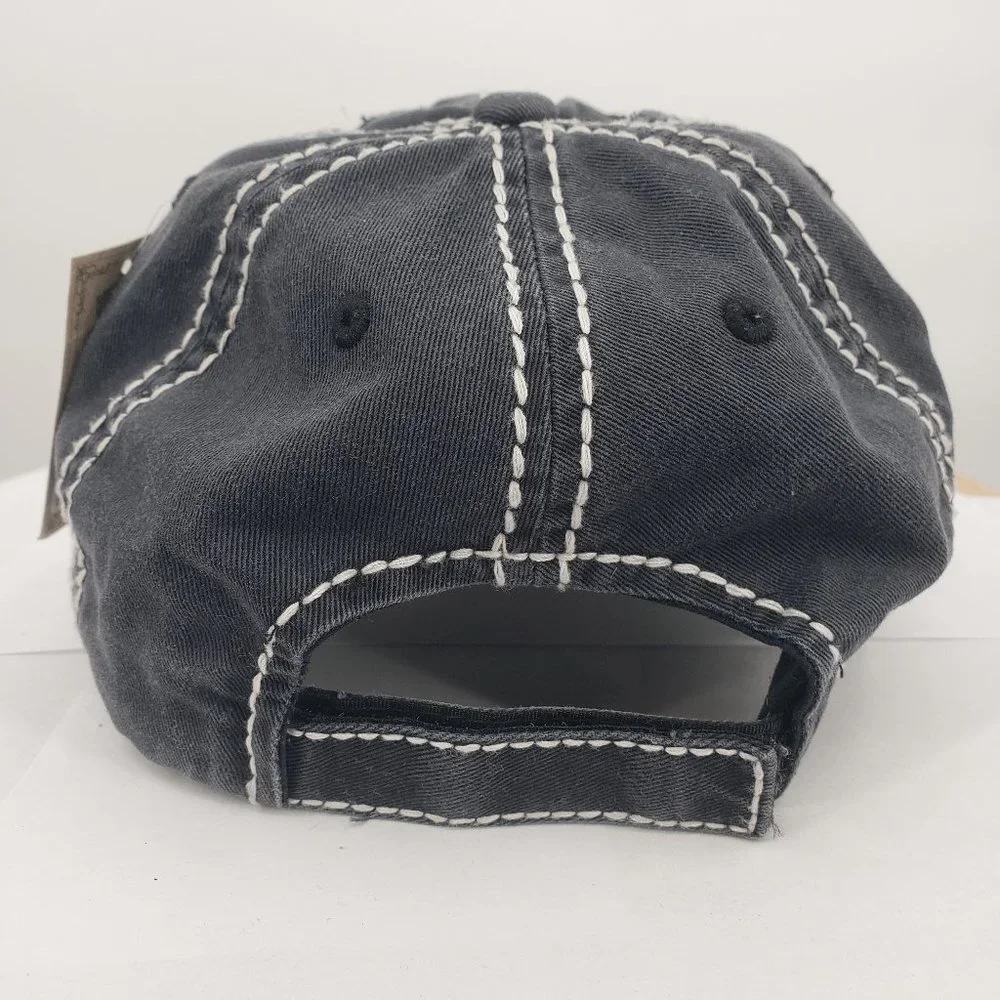 KBETHOS Ride It Like You Stole It‎ Black Distressed Ball Cap Hat NWT - Picture 3 of 4